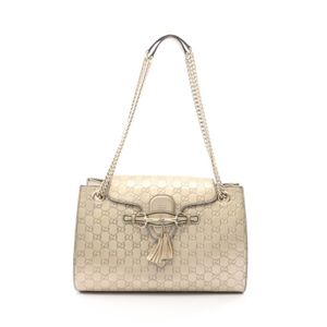 【중고】 Gucci 구찌 숄더백 EMILY 에밀리 구찌시마 295403 블론드 레더 구찌시마 에밀리 홀스빗 체인 숄더백 여성용