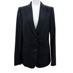 Mint condition☆GUCCI (Gucci) 2002 model 092825 Wool Tom Ford era Logo button Single tailored jacket Black 40 Made in Italy Authentic Women's