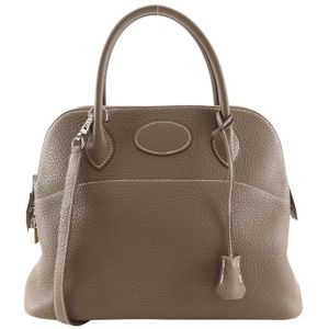Hermes 爱马仕 Bolide 31 手提包 2WAY 单肩包 Taurillon Clemence Etoupe 2009年 □M 肩背,手提,2way,A5 拉链 Bolide31 女士【二手】