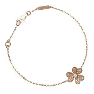 Van Cleef & Arpels Frivole Mini Bracelet VCARP7RD00, 18K Pink Gold with Diamonds, Approx. 2.31g, Women's [Pre-owned]