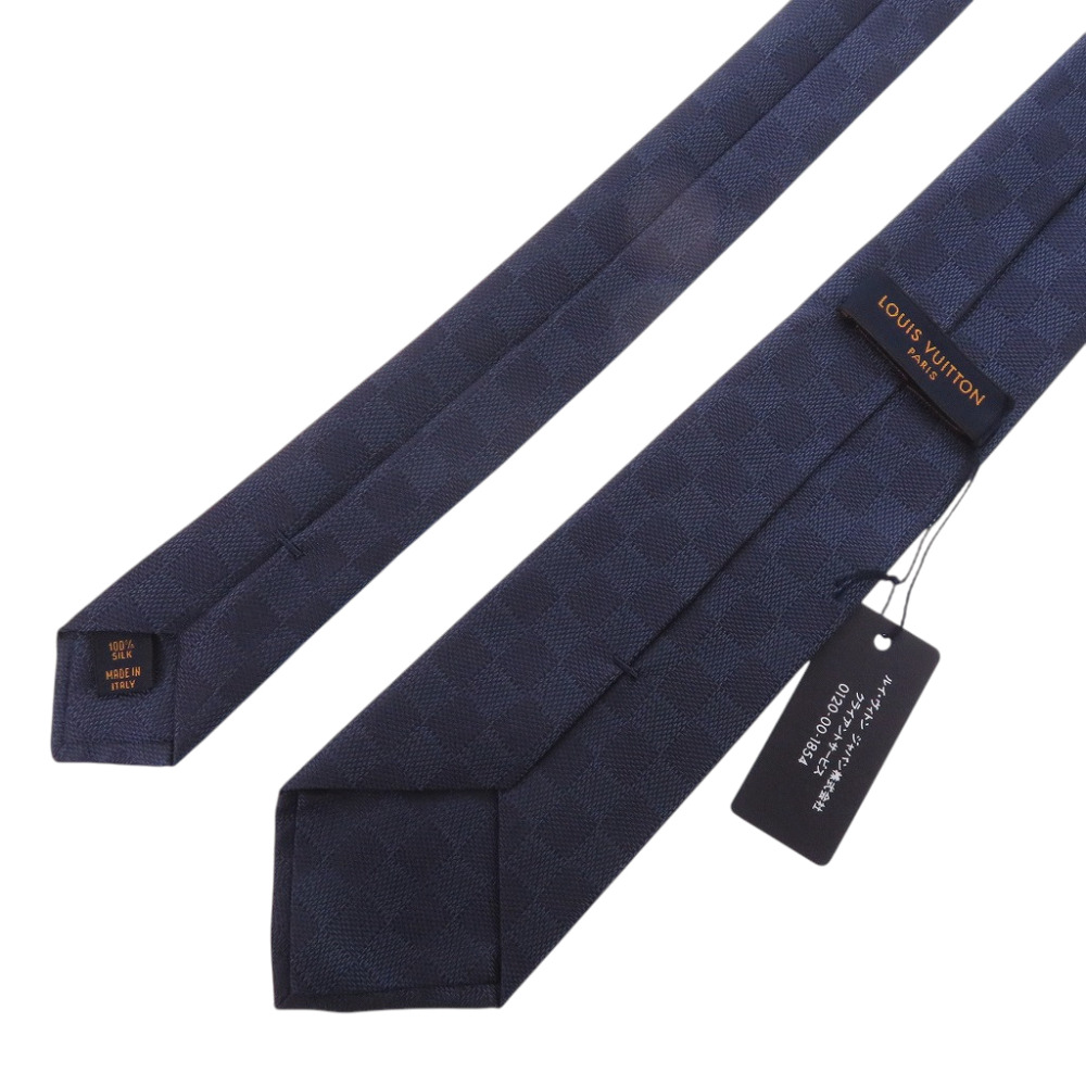 未使用 ルイ ヴィトン クラヴァット ダミエ クラシック 8CM M78753 シルク ネイビー ネクタイ 紺 LV 0367【中古】LOUIS VUITTON メンズ 未使用 ルイ ヴィトン クラヴァット ダミエ クラシック 8CM M78753