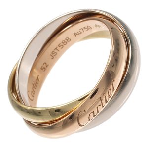 Cartier Trinity ring, size 12, 3.4mm band, 18K gold (YG x PG x WG), approx. 7.7g, women's. [Pre-owned]