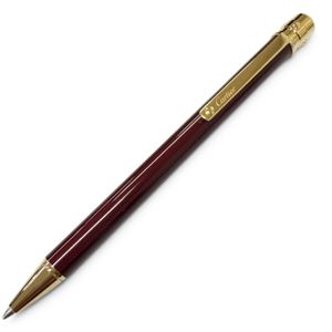 Unused Cartier Santos de Cartier twist-action ballpoint pen, Bordeaux gold, Swiss made, men's, writing function confirmed, with box.