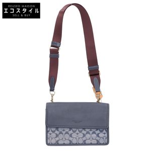 Coach M2144-C8185 經典帆布 x 皮革斜背包 [二手]