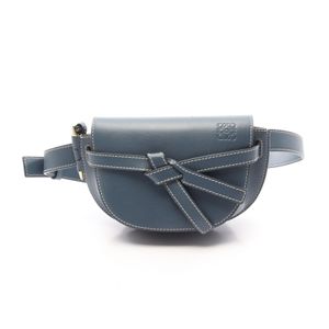 【二手】 LOEWE腰包/斜背包/臀包 藍色皮革雙肩包/迷你女款