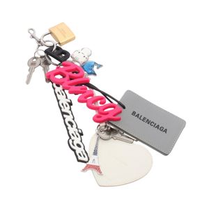 【二手】BALENCIAGATurner 吊飾 7934952AA8R8486 黑色/白色/多色皮革 Turner 吊飾鑰匙圈 女款 二手 A