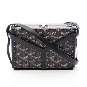 【二手】Goyard GOYARD單肩包 Minaudière Trunk 手拿包 MINA08PMLTY 黑色/ブラウン/白色 PVC 塗佈帆布皮革 Minaudière Trunk 手拿包