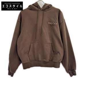 Coach x Martin Kim 聯名款棕色棉質刺繡超大號連帽衫 F [二手]