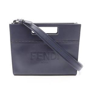 【二手】芬迪FENDI手提包 小號購物袋 7VA547 海軍藍 皮革FENDI小號購物袋 男女通用 二手 A