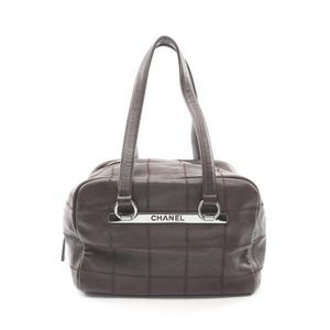 [Used] Chanel CHANEL Tote Bag Chocolate Bar Dark Braun Caviar Skin (Grained Calf) Chocolate Bar Boston Bag Women's Used B