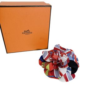 Hermes 에르메스 실크 코사지 플라워 브로치/코사지
 HERMES 레드 [중고]