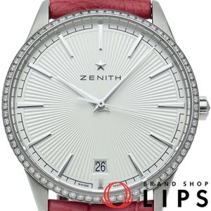 Zenith Elite Classic Watch 36mm Diamond Bezel ELITE CLASSIC 16.3200.670/01.C831 Box Warranty Stainless Steel/Leather Men's Watch Silver Polished Excellent Condition [Used]