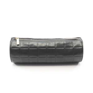 [Used] Chanel CHANEL Pouch Chocolate Bar Black Lambskin (Sheepskin) Chocolate Bar Pouch Women's Used B
