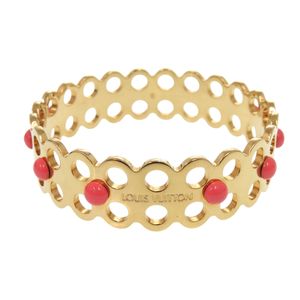 Louis Vuitton Hide and Seek M66529 Metal Gold Bangle Bracelet Gold LV 0487 [Used] LOUIS VUITTON