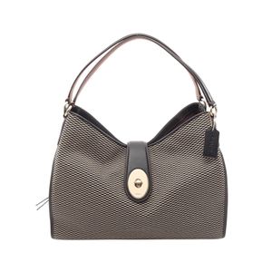 【二手】COACHMadison Exploded Reps Carlisle F57250ブラウン帆布皮革小姐單肩包
