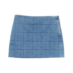 【二手】Gucci 互扣式 G 絎縫迷你裙 766042 藍色棉質牛仔裙 女款 全新未使用