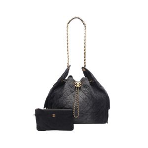 [Used] Chanel CHANEL Shoulder Bag Chanel 25 Large Shopping Bag AS5553 Denim Black Denim Leather Chanel 25 Large Shopping Bag