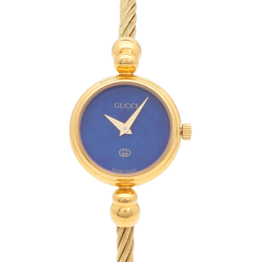 Gucci 2700L Quartz Watch, Metal, Blue/Gold, Blue Dial, 0585 [Used