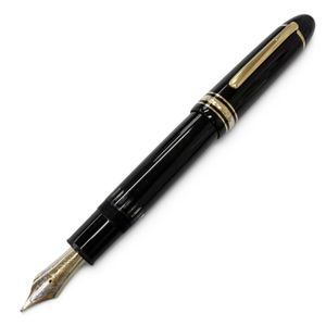 美品□MONTBLANC モンブラン マイスターシュテュック 149 ペン先18K OMニブ キャップ式 希少 万年筆 ブラック ゴールド ドイツ製 メンズ