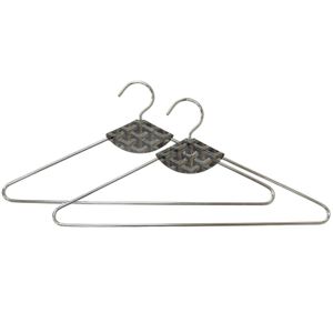狀況極佳 □ GOYARD GoyardPAIR ACNE衣架，Libre 系列，Goyardine 帆布，金屬，一套兩個，銀色和黑色，法國製造，男士，帶防塵袋。