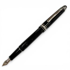 極美品▼MONTBLANC UNICEF モンブラン ユニセフ マイスターシュテュック ペン先18K Mニブ キャップサファイア ホワイトスター 万年筆 ブラック シルバー ドイツ製 メンズ 箱付き