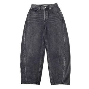 Excellent condition △ Alexander Wang 4DC1264112 100% cotton rhinestone button fly wide denim pants black size 24 Authentic women's