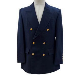 Mint Condition ▼ Burberrys Vintage 100% Wool Double-Breasted Navy Blazer Tailored Jacket with Gold Buttons, Size S (approx.), Made in England, Men's