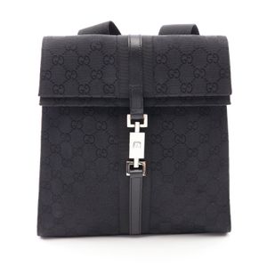 [중고] Gucci 구찌 럭색 백팩 GG 캔버스 003･0236 블랙 캔버스 레더 재키 백팩 여성용 Used B