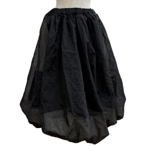 成色極佳 ★BLACK COMME des GARCONS 1F-S010 褶皺薄紗燈籠裙 黑色 S 碼 日本製造 正品女裝