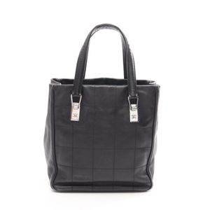 [Used] Chanel CHANEL Tote Bag Chocolate Bar Black Lambskin (Sheepskin) Chocolate Bar Tote Bag Women's Used B