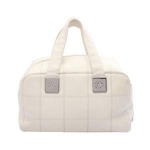 [Used] Chanel CHANEL Handbag Chocolate Bar Boston Bag White Caviar Skin (Grained Calf) Chocolate Bar Boston Bag Women's Used B
