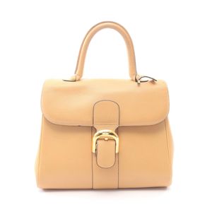 【二手】Delvaux Brillant MM 手提包，米色皮革，女士，二手 B