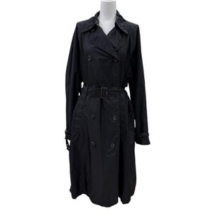 Excellent condition☆PRADA 2023 model 292172 Re-Nylon Triangle Logo Belted Trench Coat Black Size 40 Made in Italy Authentic Women's