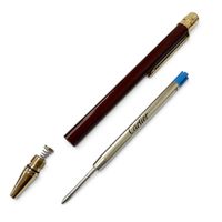 極美品□Cartier カルティエ サントス ドゥ カルティエ ツイスト式 ボールペン ボルドー ゴールド スイス製 メンズ 筆記確認済み 箱付き