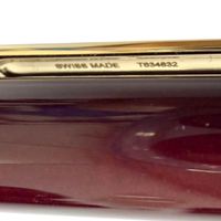 極美品□Cartier カルティエ サントス ドゥ カルティエ ツイスト式 ボールペン ボルドー ゴールド スイス製 メンズ 筆記確認済み 箱付き