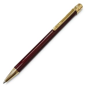 極美品□Cartier カルティエ サントス ドゥ カルティエ ツイスト式 ボールペン ボルドー ゴールド スイス製 メンズ 筆記確認済み 箱付き