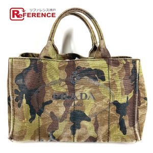 PRADA 迷彩 カモフラ ロゴ カナパ ハンドバッグ