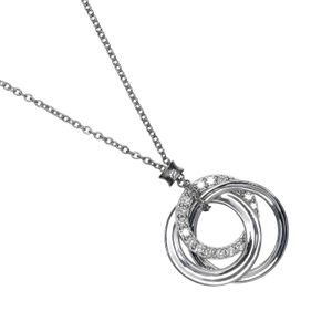 TIFFANY & Co. 1837 Interlocking Circle 项链 K18白金 x 钻石 约4.5g 女士【二手】