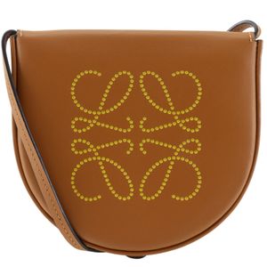 LOEWE Small Heel Pouch 单肩包/斜挎包 小牛皮 棕色 斜挎 翻盖款 女士【二手】