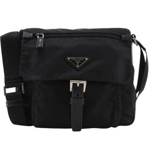 Prada 单肩包/斜挎包 尼龙 黑色 斜挎/肩背 带扣 男女通用【二手】