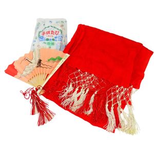 一套四件日式服裝配件，純絲綢和尼龍材質。 [二手]