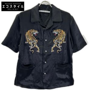 Alexander Wang Black Silk Chamois Tiger Embroidery Shirt XS [Used]