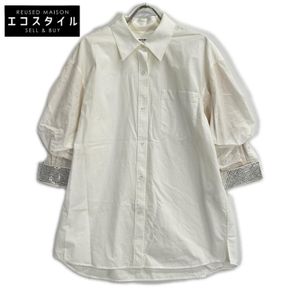 Alexander Wang White Loose Dress Shirt with Studded Sleeves, Size S [Used]