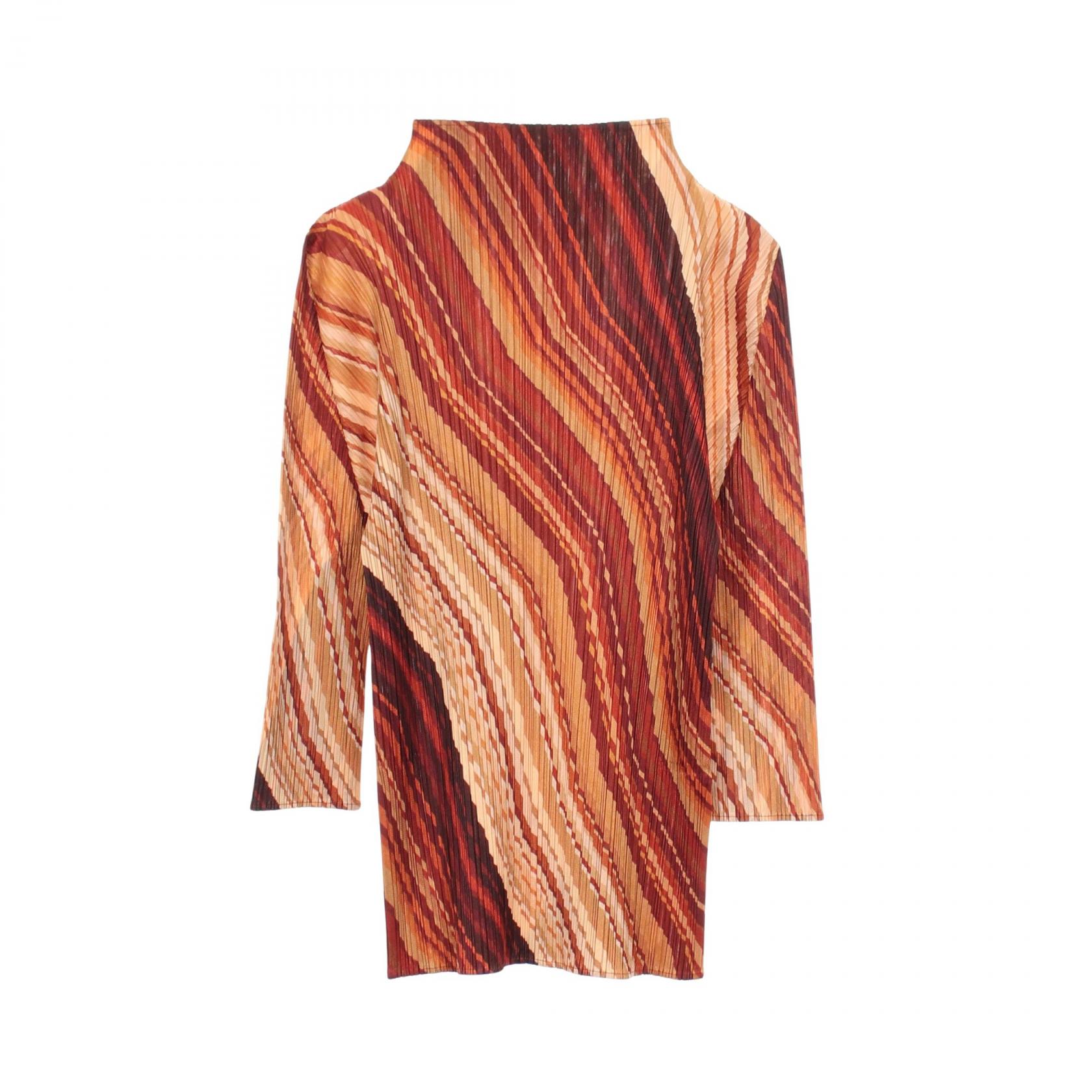 【二手】PLEATS PLEASE縫紉上衣，褶襉圖案，高領，其他上衣，女裝，二手