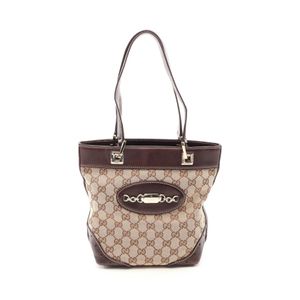 【중고】 Gucci 구찌 토트백 GG 캔버스 145994 베이지/브라운 캔버스 레더 홀스빗 토트백 여성용 Used B