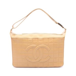 [Used] Chanel CHANEL Shoulder Bag Chocolate Bar Coco Mark Beige Leather Chocolate Bar Coco Mark Shoulder Bag Women's Used A