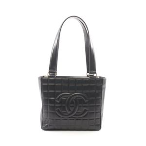[Used] Chanel CHANEL Tote Bag Chocolate Bar Black Lambskin (Sheepskin) Coco Mark Chocolate Bar Tote Bag Women's Used A