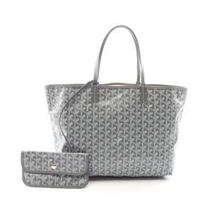 【二手】Goyard GOYARD Louis PM 手提包，灰/白，PVC塗層帆布，皮革，女士，二手