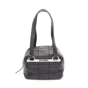 [Used] Chanel CHANEL Tote Bag Chocolate Bar Black Caviar Skin (Grained Calf) Chocolate Bar Mini Boss Bag Women's Used A
