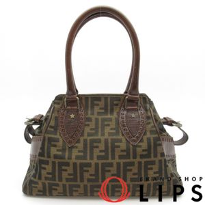 Fendi Zucca Etnico 手提包 8BN157 帆布/皮革女士手提包
ブラウン（已使用）